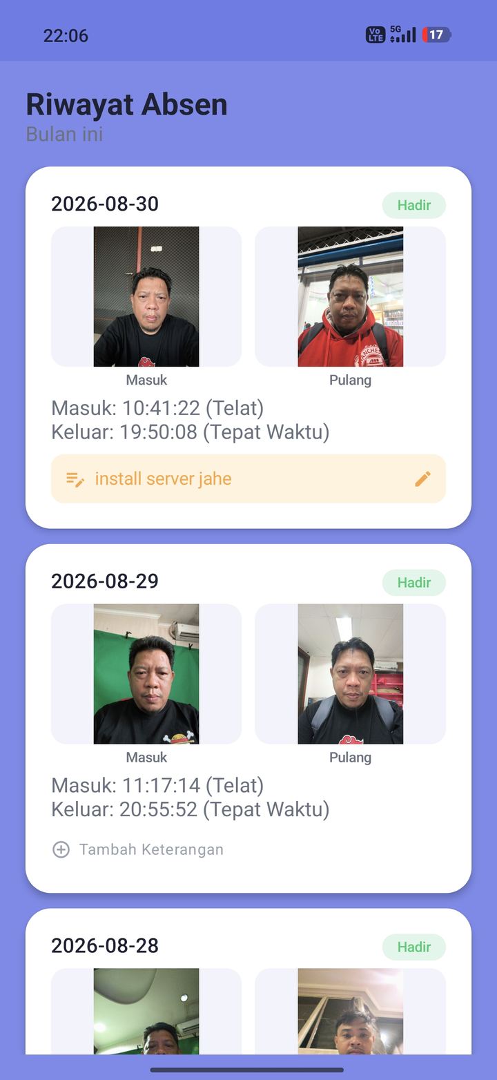 Menu Riwayat Absen
